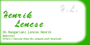 henrik lencse business card